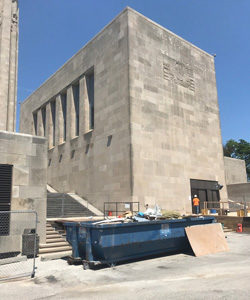 Exterior of the National World War I Museum and Memorial under renovation.