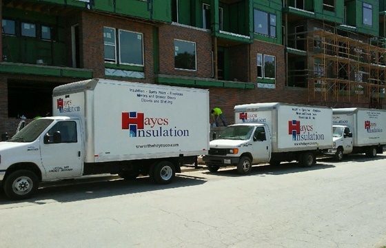 Hayes insulation team at job site.