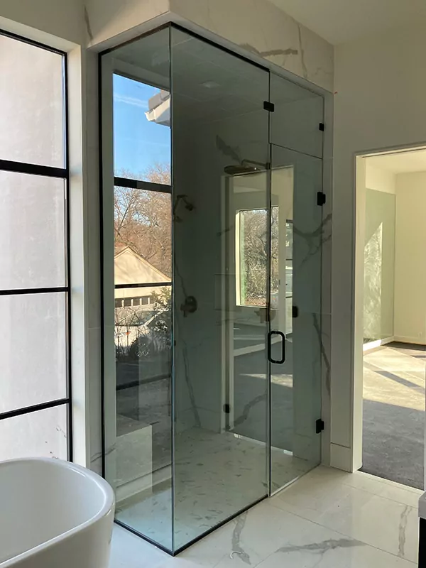 Frameless glass shower doors