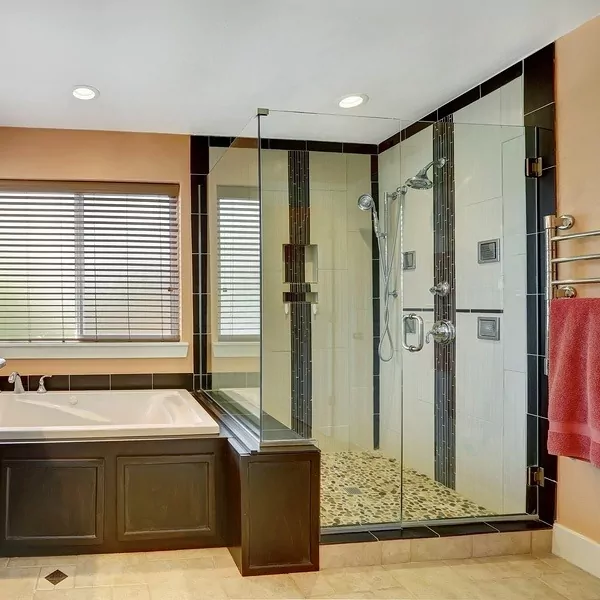 Frameless hinged shower doors