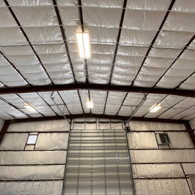Commercial building with new insulation.