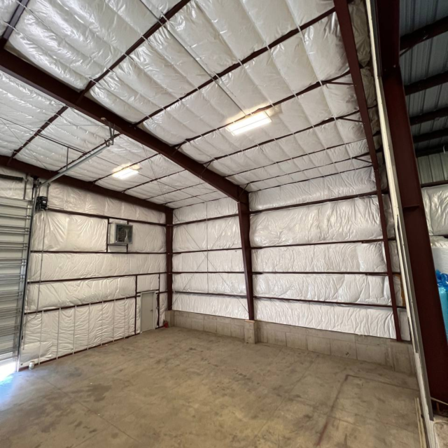 Commercial building with insulation.