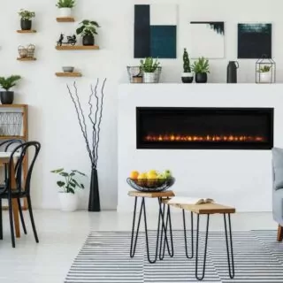 Superior electric fireplace in white modern home