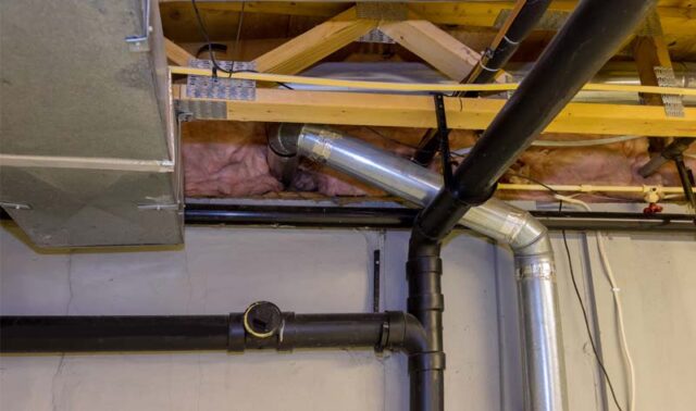 Sewage disposal is required before an upper rough plumbing inspection will be conducted on new construction home.