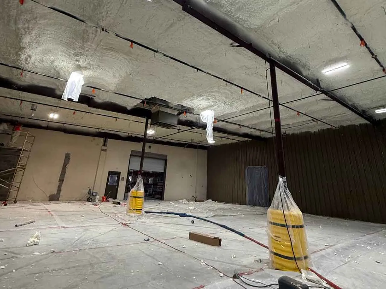 9.25 Open Cell Warehouse Roof No Burn Coat on Some