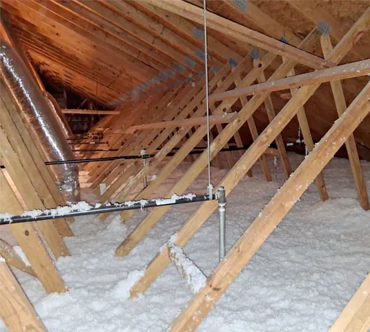Blown in attic insulation.