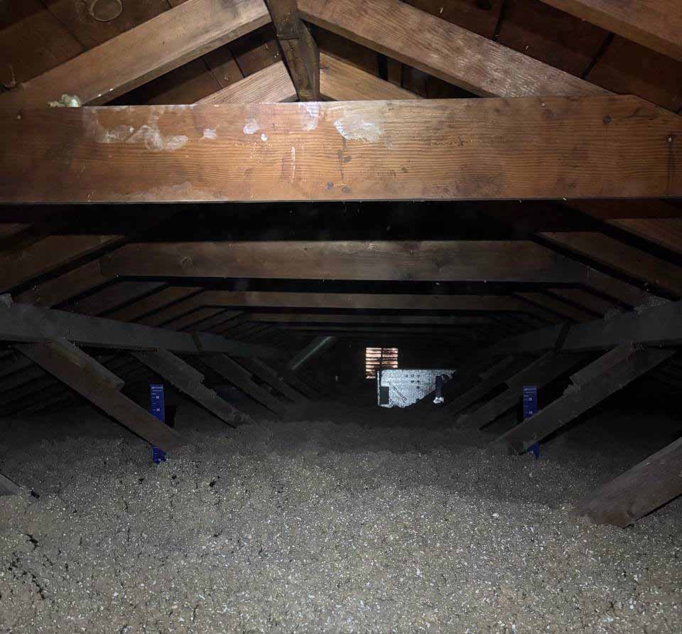 Cellulose insulation after photo, insulation by Hayes KC.